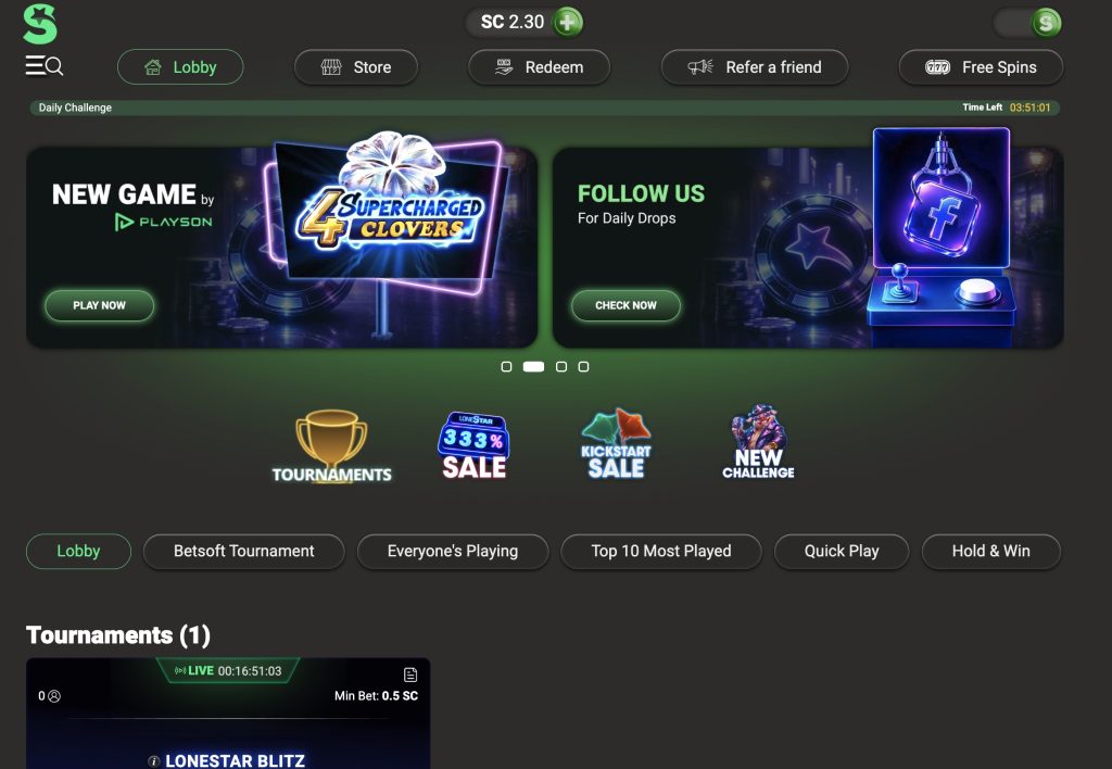 Lonestar Casino Lobby Screen